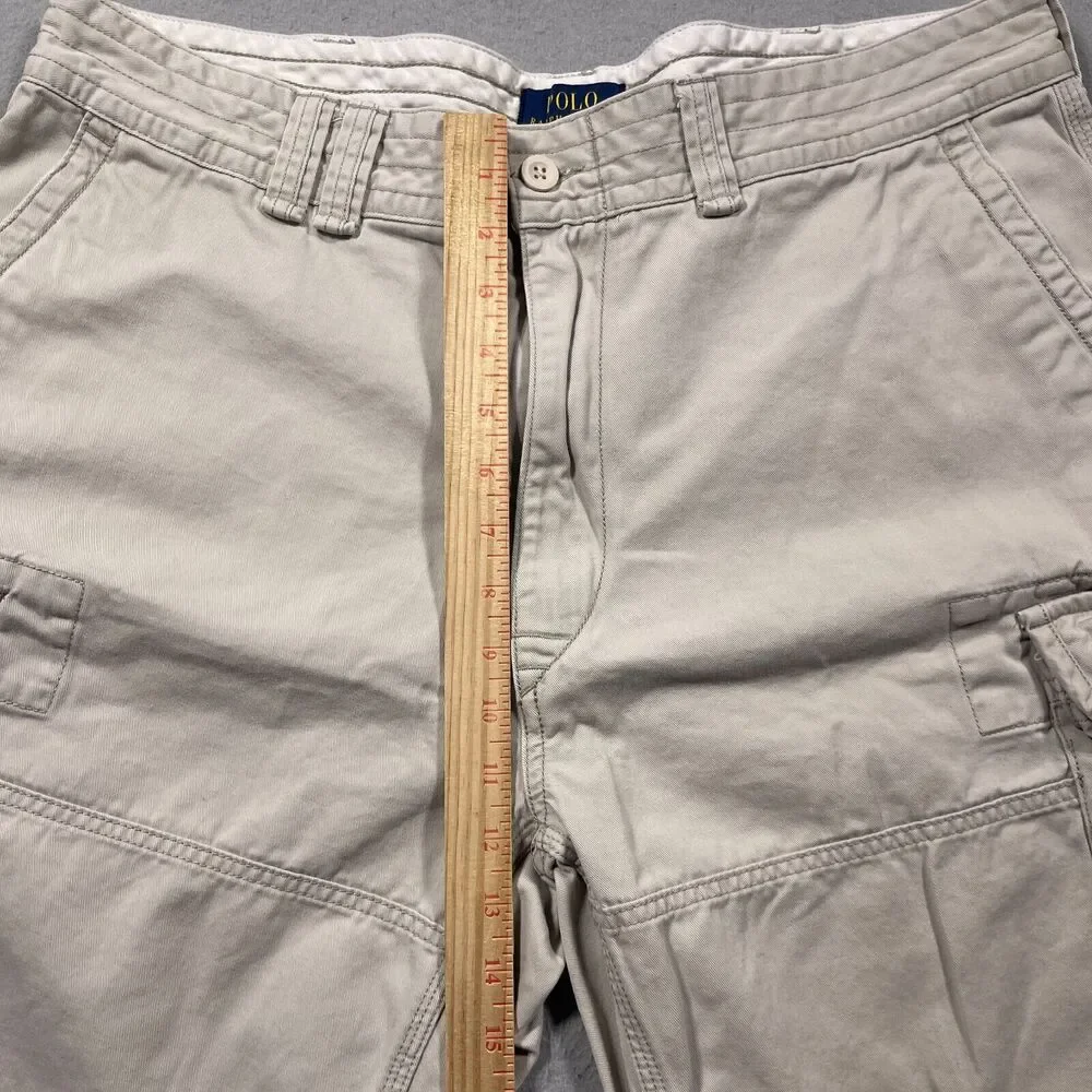 Polo Ralph Lauren Cargo Shorts Men 38 Beige‎ Relaxed Beige Khaki Outdoors